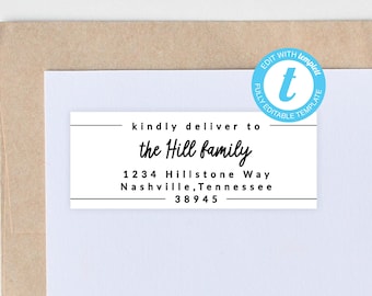 Plantilla de etiqueta de dirección personalizada: Etiquetas de correo DIY (Descarga digital)