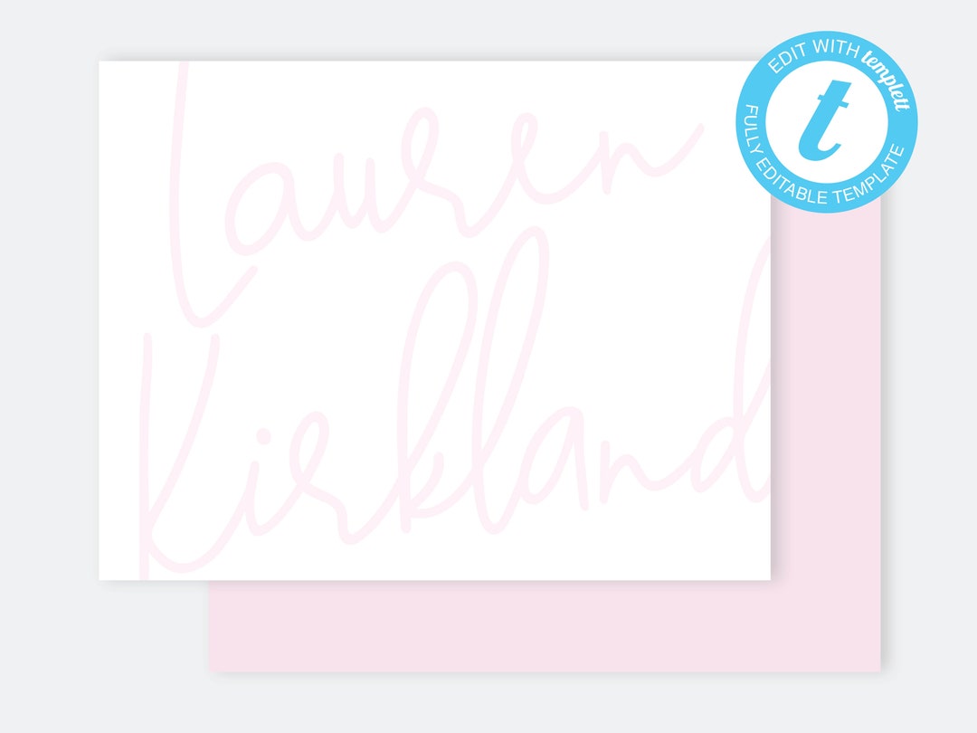 Note Card Pattern Note Card Template/printable Stationery/custom Notecard/personalized ...