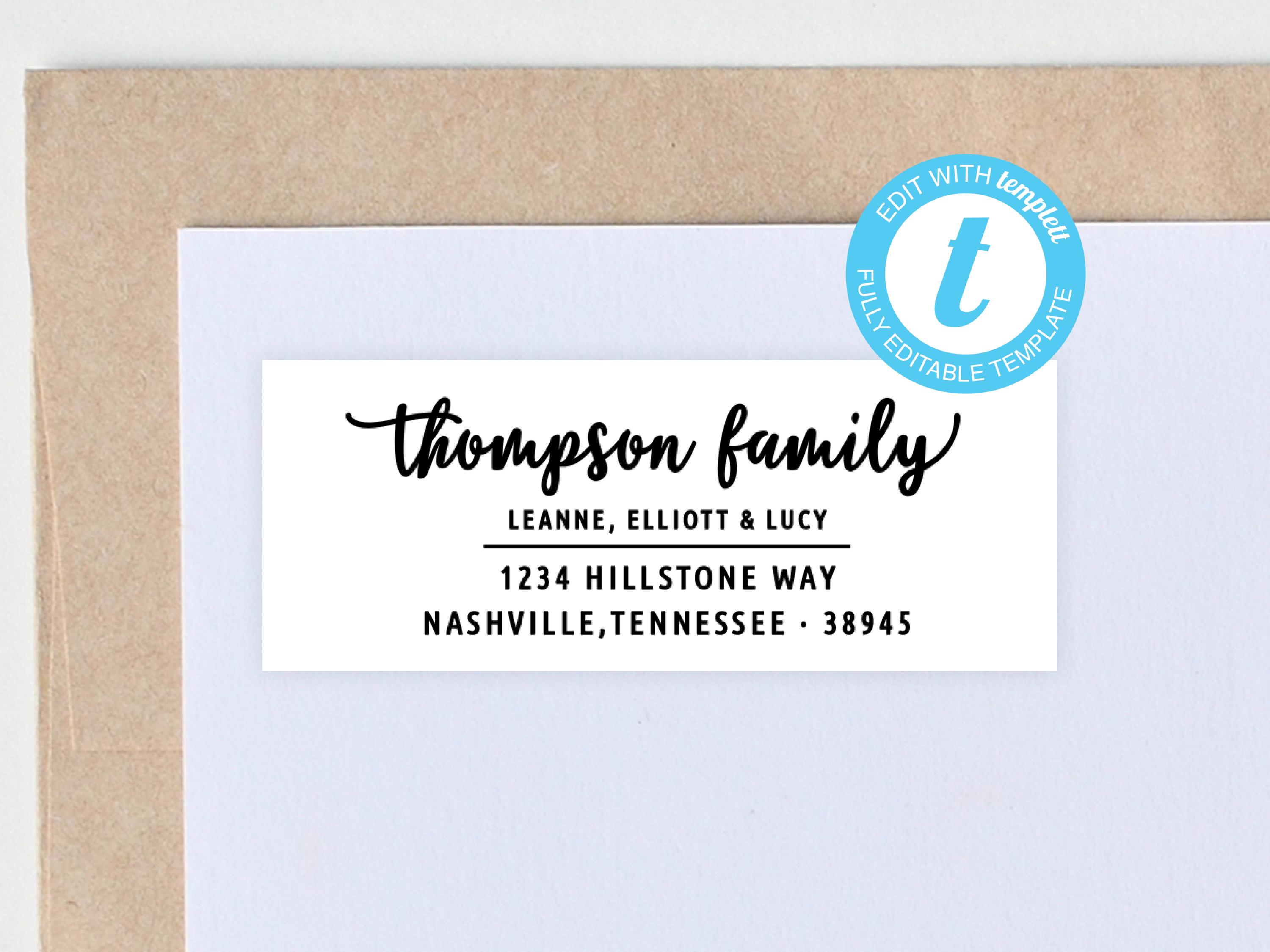Creating Address Labels For Family Custom Family Printable Return Address Label Template, Edit on Templett ...