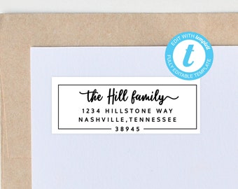 Plantilla de etiqueta de dirección para sobre de boda: Descarga instantánea (NP111)