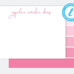 Modello di biglietto per appunti/Cancelleria stampabile/Biglietto per appunti personalizzato/Cancelleria personalizzata/Biglietto per appunti personalizzato/Biglietto per appunti moderno/Cancelleria OmbreNP82