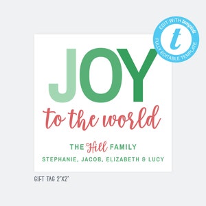 Christmas Gift Tag Sticker Template, Holiday Wrapping Tag Instant Download, Print At Home Digital Download Labels, NP144