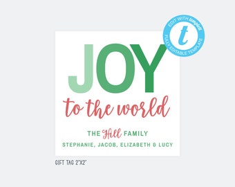 Plantilla de etiqueta adhesiva de regalo de Navidad, Descarga instantánea de etiqueta de regalo navideña, Etiquetas de descarga digital para imprimir en casa, NP144