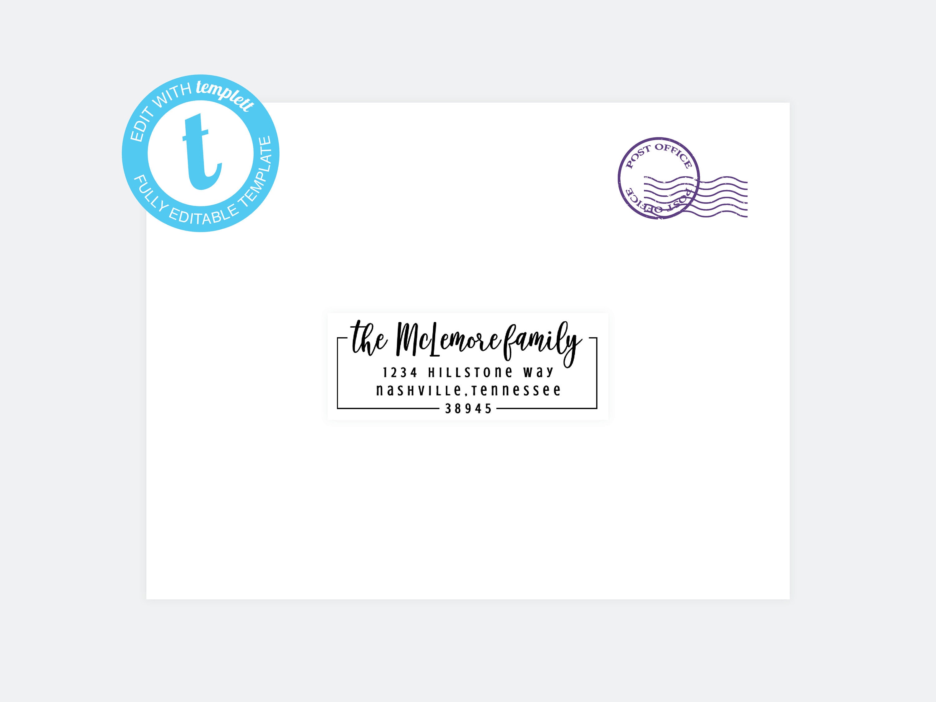 Custom Printable Return or Recipient Address Label Template, 100