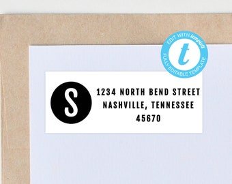 Plantilla de etiqueta de dirección personalizada: Sobre de boda minimalista (descarga digital)