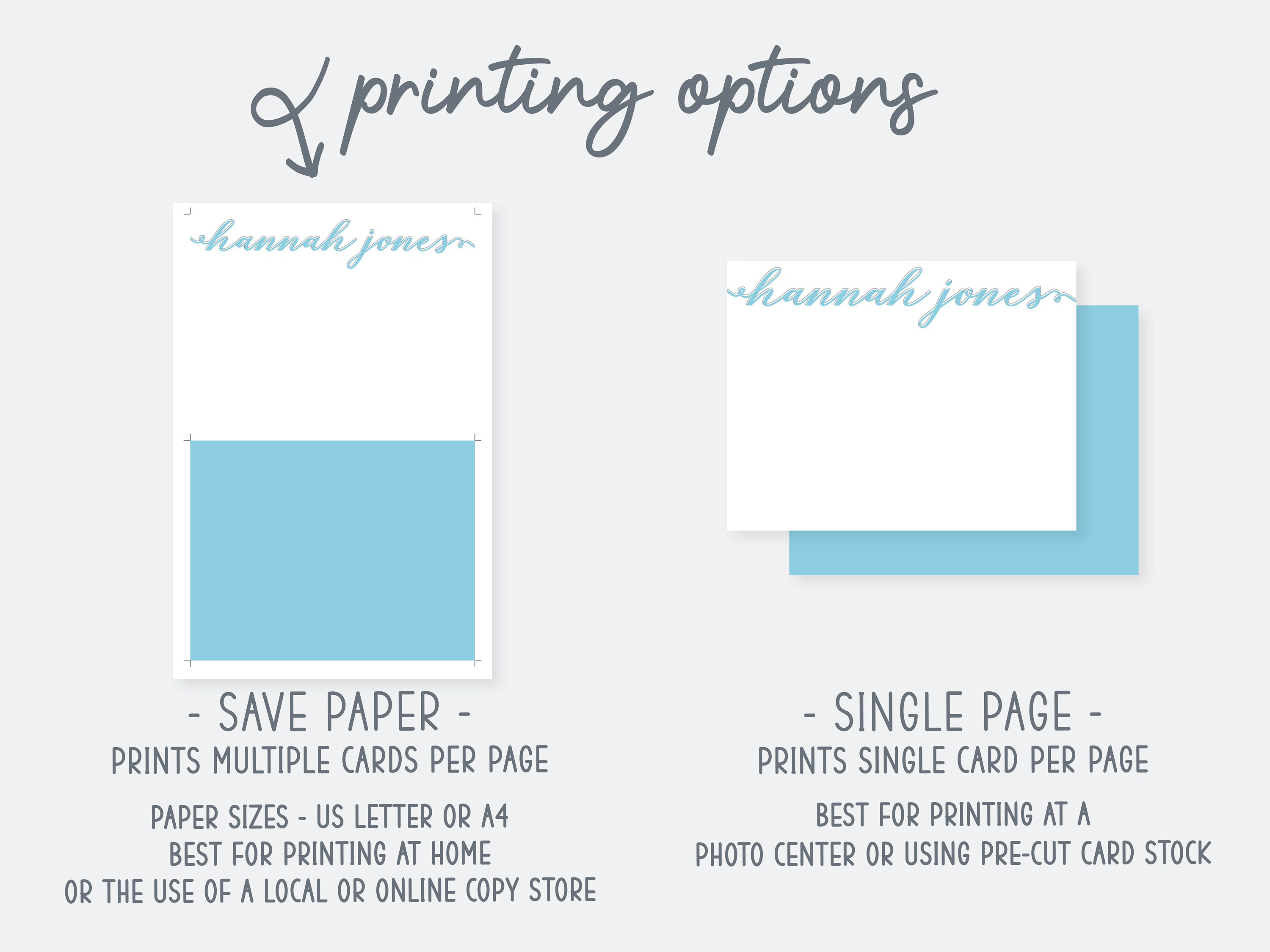 Note Card Template/printable Stationery/custom Notecard/personalized ...