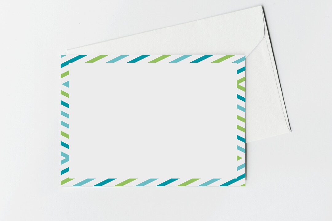 Striped Blank Notecard Set/notecard Set/blank Etsy