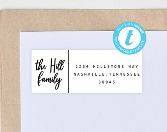 Editable Address Label Template: Printable Return Address (Digital Download)