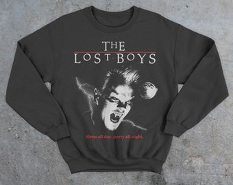 The Lost Boys 1987 Horror Crewneck Sweatshirt, 80-tals Horror Tröja, Near Dark, Fright Night, Werewolf London, Creepshow, Nightmare Elm Street