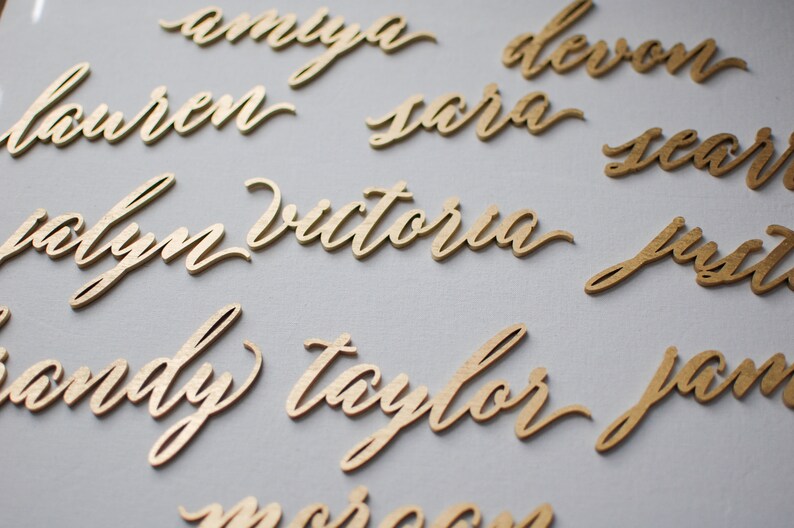 Personalized Name Cut Outs Laser Cut Wood Place Cards Cut Out Etsy