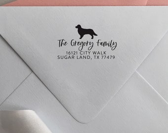 Golden Retriever Stamp, Return Address Stamp, Self Inking Stamp, Personalized Dog Lover Gift, Dog Mom Gift