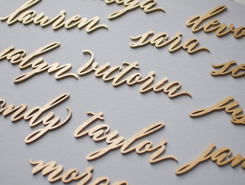 Personalized Name Cut Outs Laser Cut Wood Place Cards Cut Out Etsy
