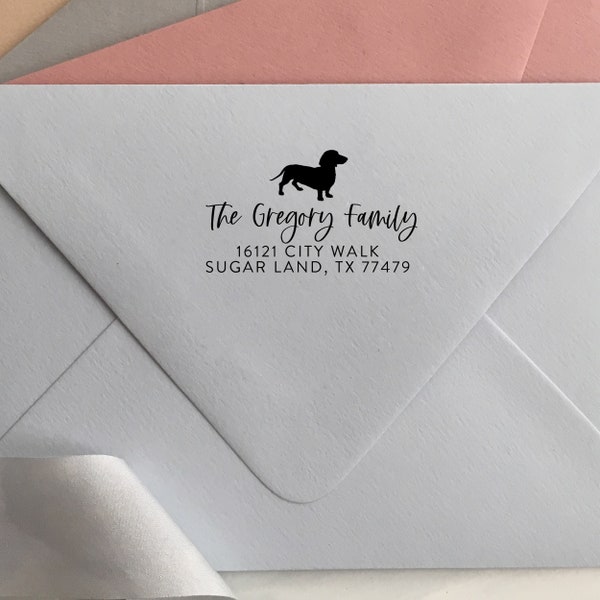 Dachshund Stamp, Return Address Stamp, Self Inking Stamp, Personalized Dog Lover Gift, Dog Mom Gift, Weiner Dog, Doxie