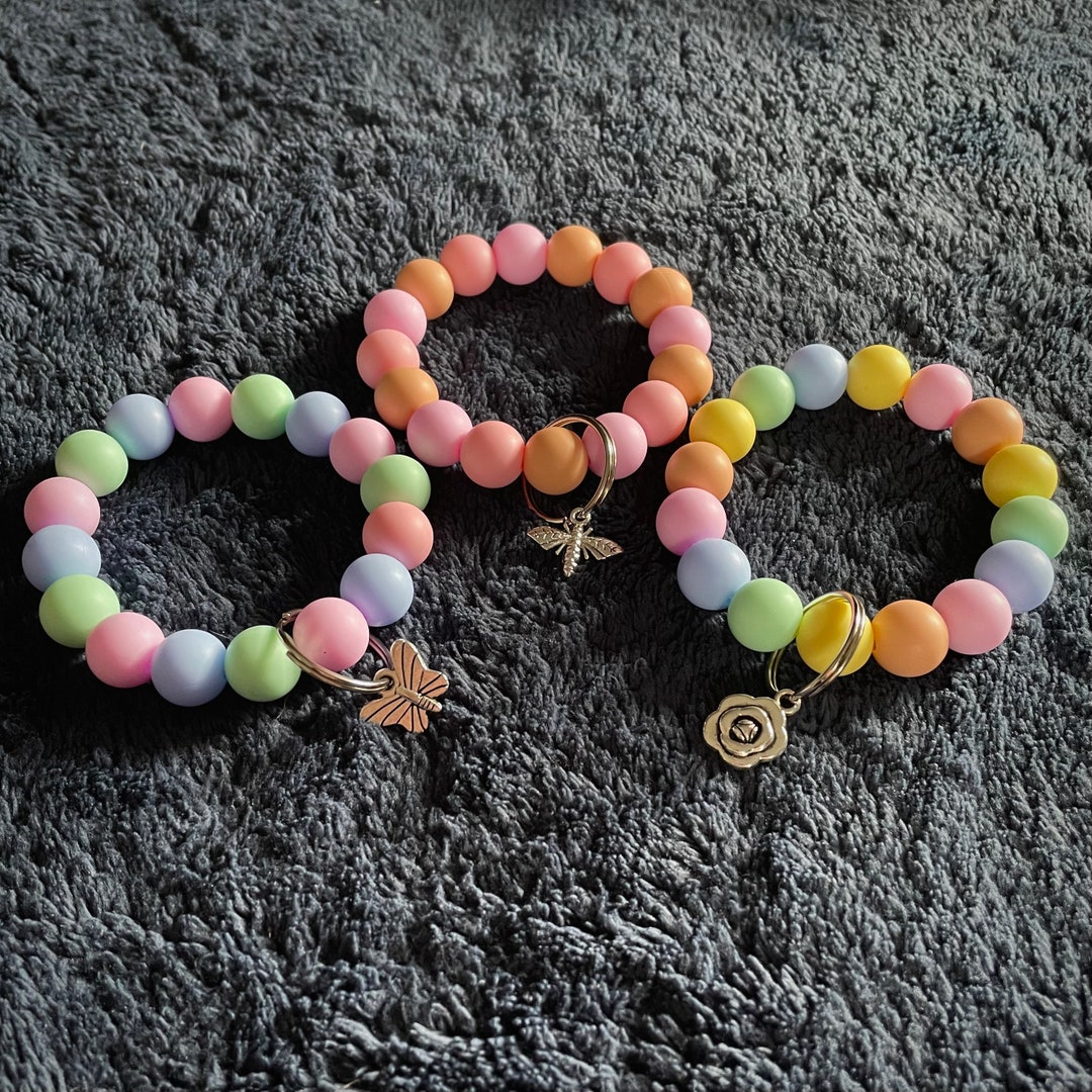 Silicone Bracelet Keychain Etsy