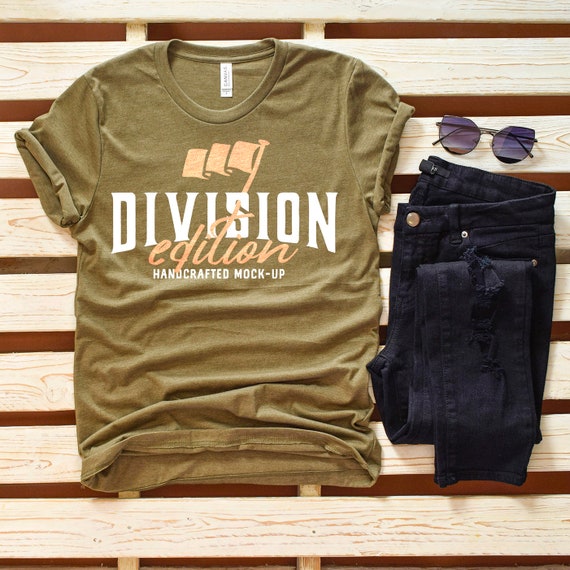 Shirt Mockup Bella Canvas 3413 Olive Shirt Mockup Bella Canvas 3413 Olive