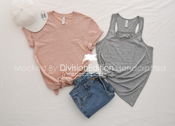 Download Couple Mockup Bella Canvas 3001 Heather Prism Peach Free 3d Mockups