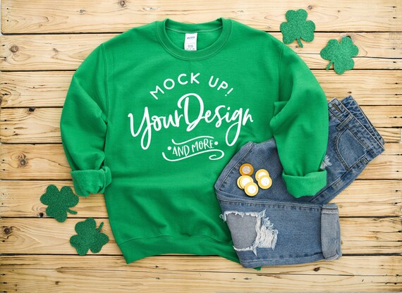 St Patrick Mockup SweaT-Shirt Mockup Gildan