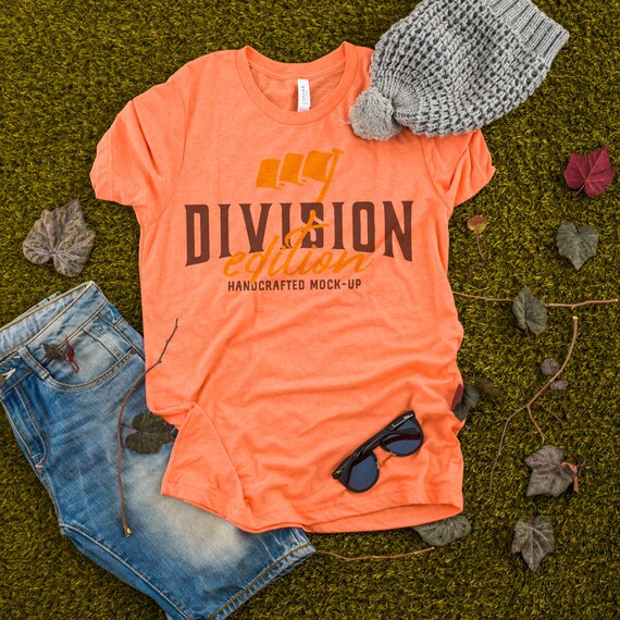 Shirt Mockup Bella Canvas 3413 Shirt Orange