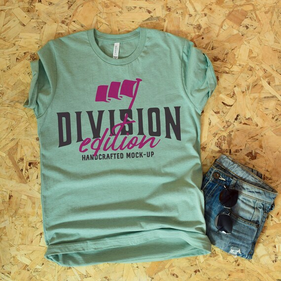 Shirt Mockup Bella Canvas 3001 Shirt Heather Prism