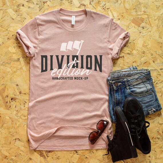 Shirt Mockup Bella Canvas 3001 Shirt Prism Peach