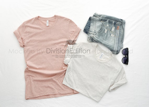 Couple Shirt Mockup Bella Canvas 3001 Heather Prism Couple Shirt Mockup Bella Canvas 3001 Heather Prism
