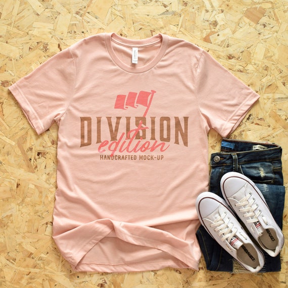Shirt Mockup Bella Canvas 3001 Shirt Peach