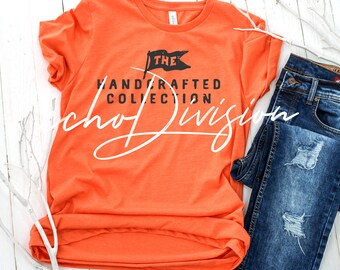 Shirt Mockup - Bella canvas 3001 Shirt - Heather Orange - Outfit Flat