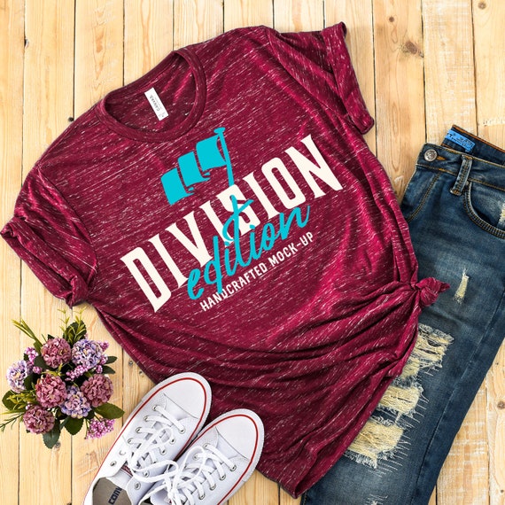 Shirt Mockup Bella Canvas 3650 Maroon Marble