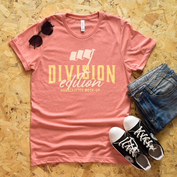 Shirt Mockup Bella Canvas 3001 Shirt Heather Sunset