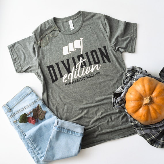 Shirt Mockup Bella  Canvas Grey Shirt