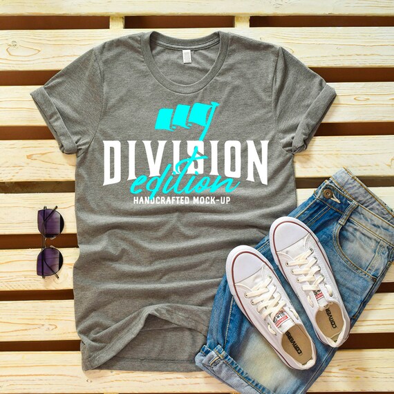 Shirt Mockup Bella  Canvas 3413 Grey