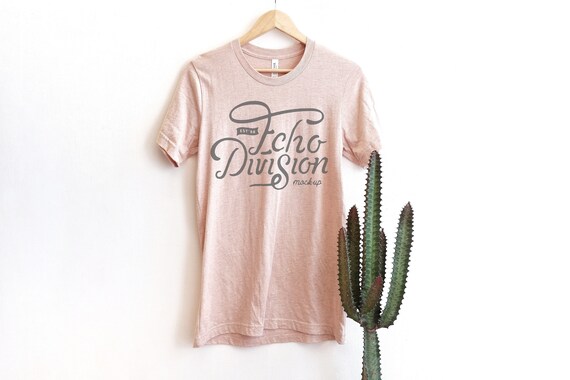Shirt Mockup Bella Canvas 3001 Shirt Heather Prism Peach Etsy
