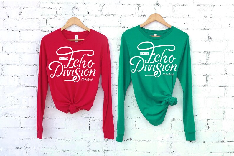 Download Christmas Mockup Bella Canvas Long Sleeve Jersey Tee | Etsy