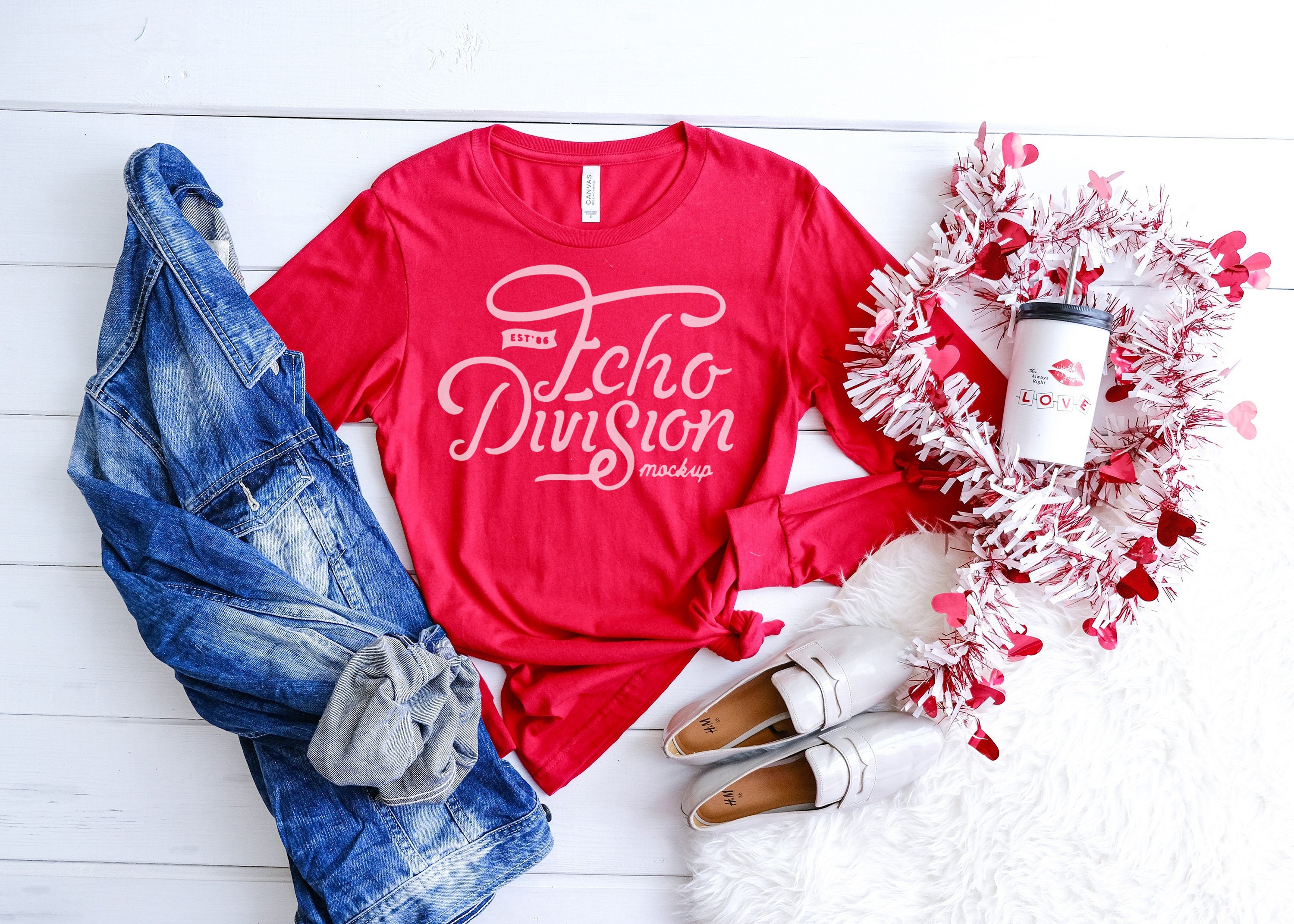 Download Valentine Shirt Mockup Bella Canvas Long Sleeve Jersey | Etsy