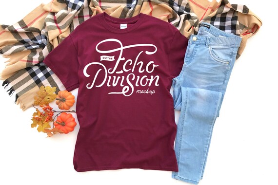 Fall Shirt Mockup Gildan Heavy Cotton T Shirt 5000 Etsy