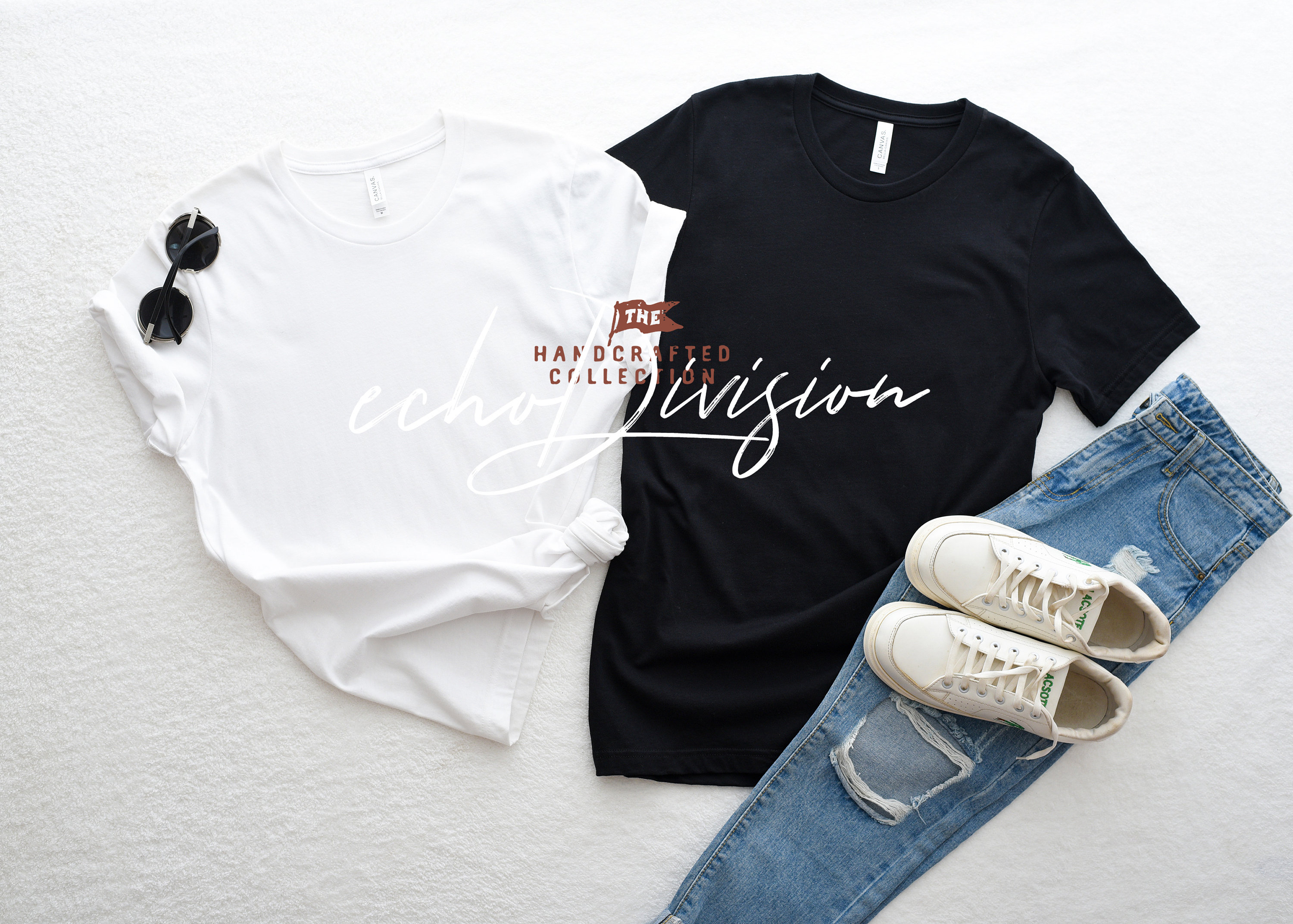 Download Couple Shirt Mockup Bella Canvas 3001 Shirt Black White | Etsy