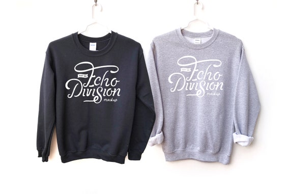 Couple Sweatshirt Mockup Gildan Black Sport Grey Heavy Etsy