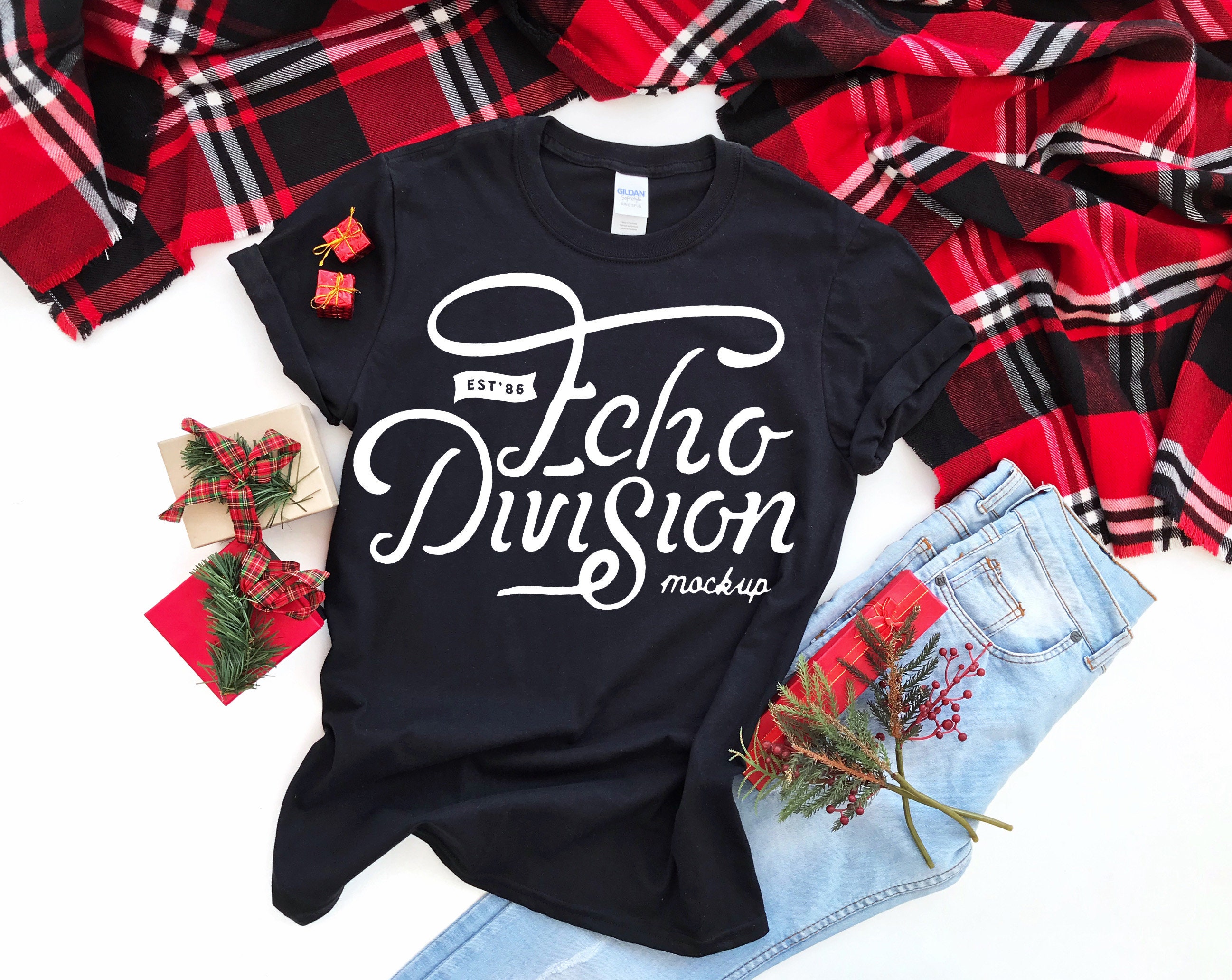 Christmas Shirt Mockup Gildan Softstyle TShirt 64000 Etsy
