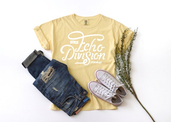 Download Shirt Mockup Comfort Colors Butter Garment Dyed Etsy