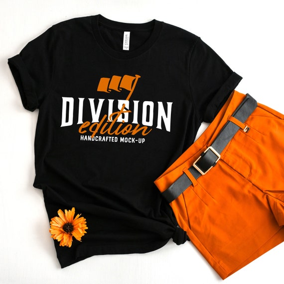 Shirt Mockup Bella Canvas 3001 Shirt Black Outfit Flat Etsy