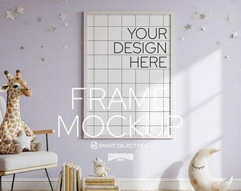 Whimsical Nursery Frame Mockup - PSD Poster Template – DIN A Artwork Mockup Frames