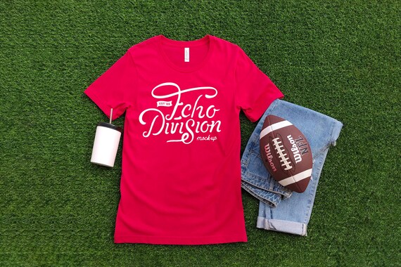 Shirt Mockup Bella Canvas 3001 Shirt Red Football Etsy