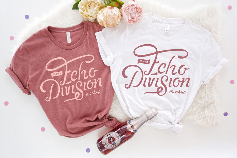 Download Bachelorette Mockup Bella Canvas 3001 Couple Shirt Mockup ...