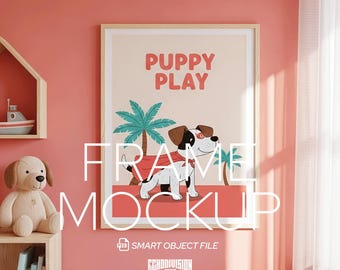Playful Nursery Frame Mockup - PSD Poster Template – DIN A Artwork Mockup Frames