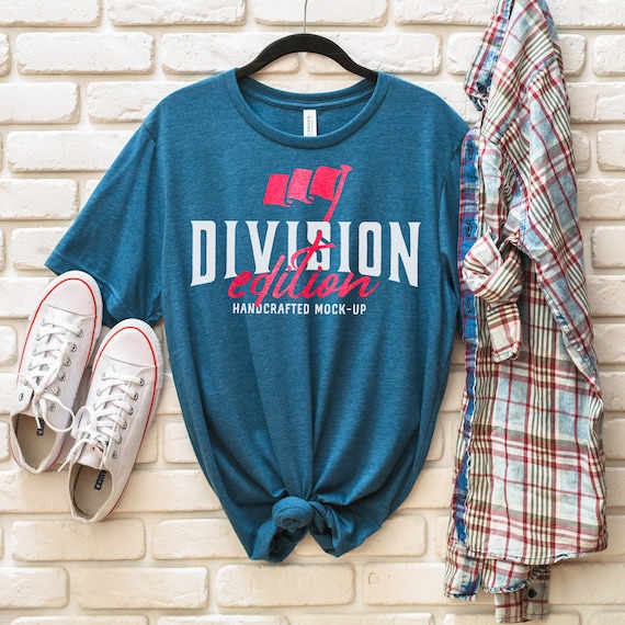 Shirt Mockup Bella Canvas 3001 Shirt Heather Deep Teal Etsy