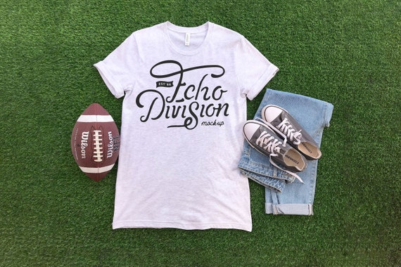 Shirt Mockup Bella Canvas 3001 Shirt Ash Football Etsy