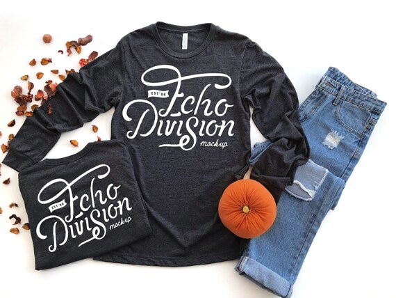 Fall Shirt Mockup Front Back Shirt Mockup Bella Canvas Etsy