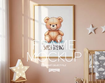 Minimalist Nursery Frame Mockup - PSD Poster Template – DIN A Artwork Mockup Frames