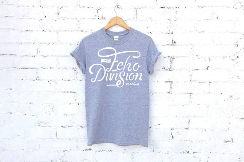 Download Shirt Mockup Gildan Heavy Cotton T-Shirt 5000 Sport | Etsy