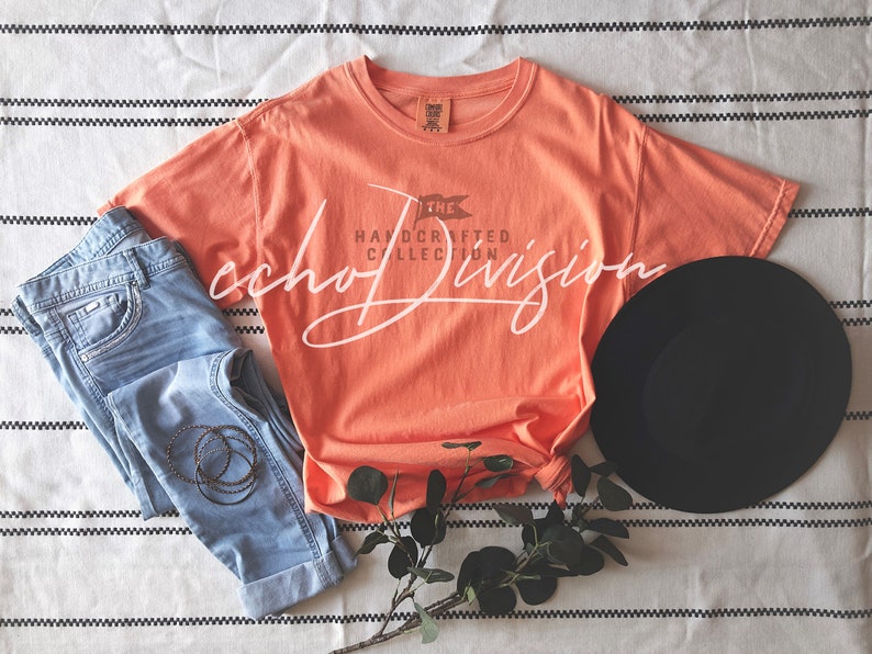 Download Shirt Mockup Comfort Colors Melon Garment Dyed | Etsy
